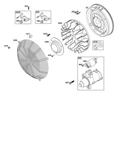 Flywheel, Ignition, And Starter Group Diagram and Parts List for 613477-0277-J1 400000 - 699999 Briggs and Stratton Engine